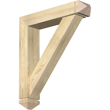 Traditional Arts And Crafts Rough Sawn Bracket W/ Offset Brace, Douglas Fir, 6W X 28D X 32H